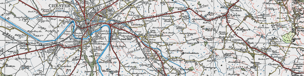 Old map of Christleton in 1924