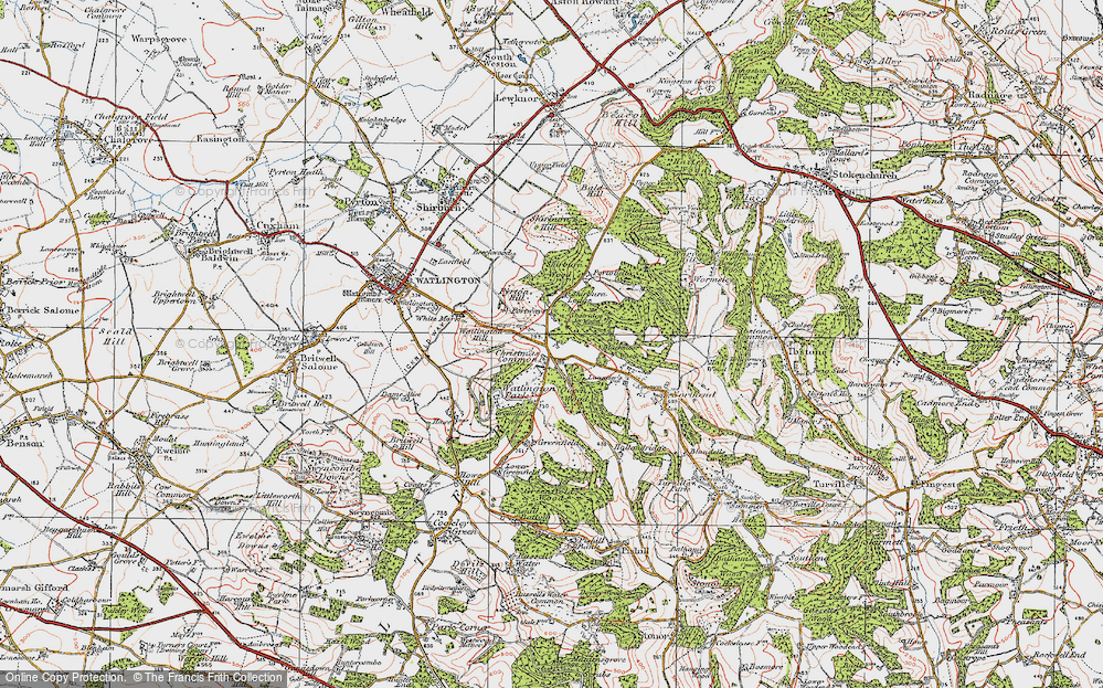 Old Map of Christmas Common, 1919 in 1919