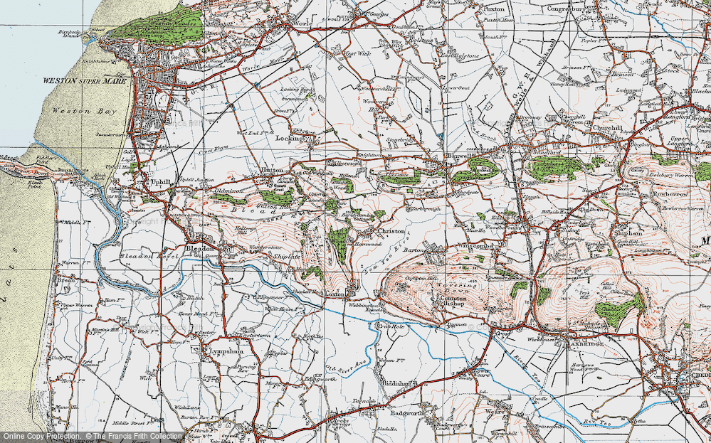 Old Map of Christon, 1919 in 1919