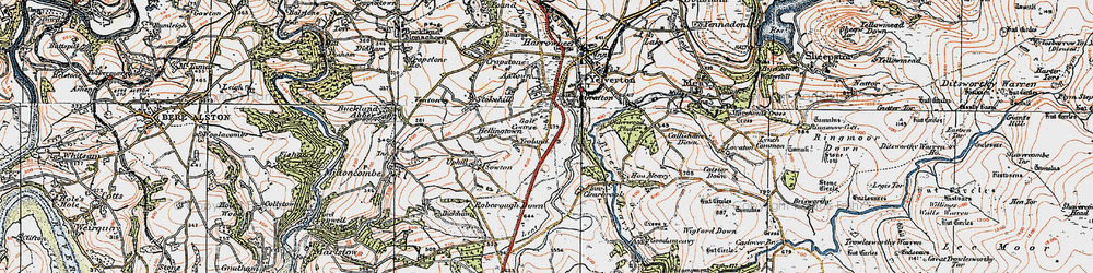 Old map of Chub Tor in 1919