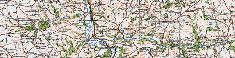 Old map of Chulmleigh in 1919