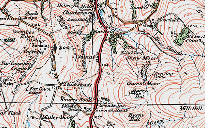 Old map of Burnt Hill in 1923