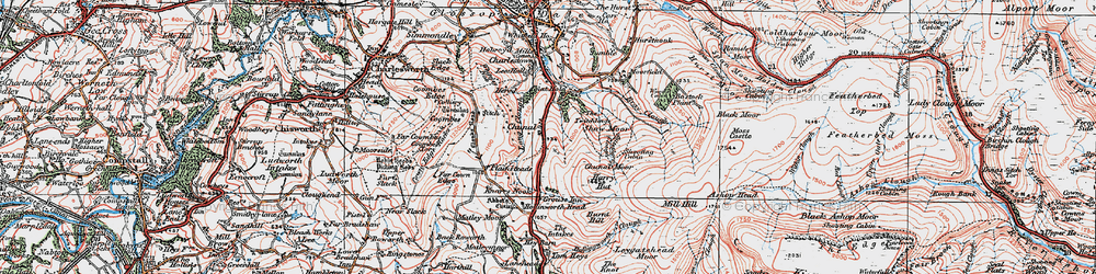 Old map of Burnt Hill in 1923