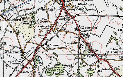Old map of Church Aston in 1921