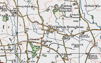 Old map of Church Broughton in 1921