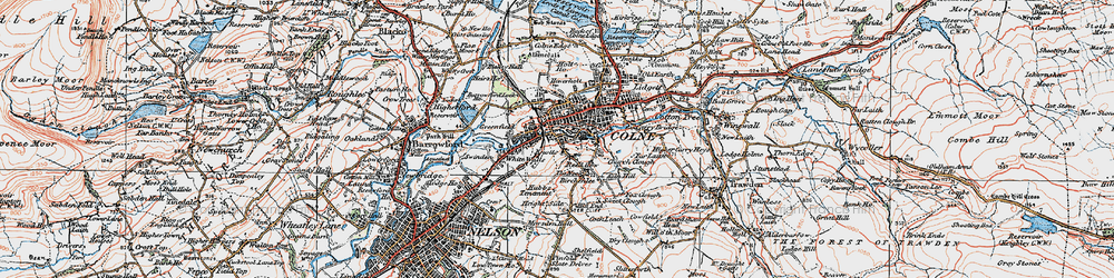 Old map of Church Clough in 1924