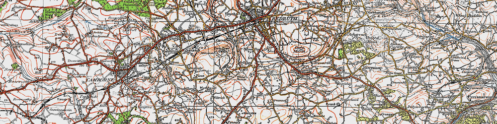 Old map of Church Coombe in 1919