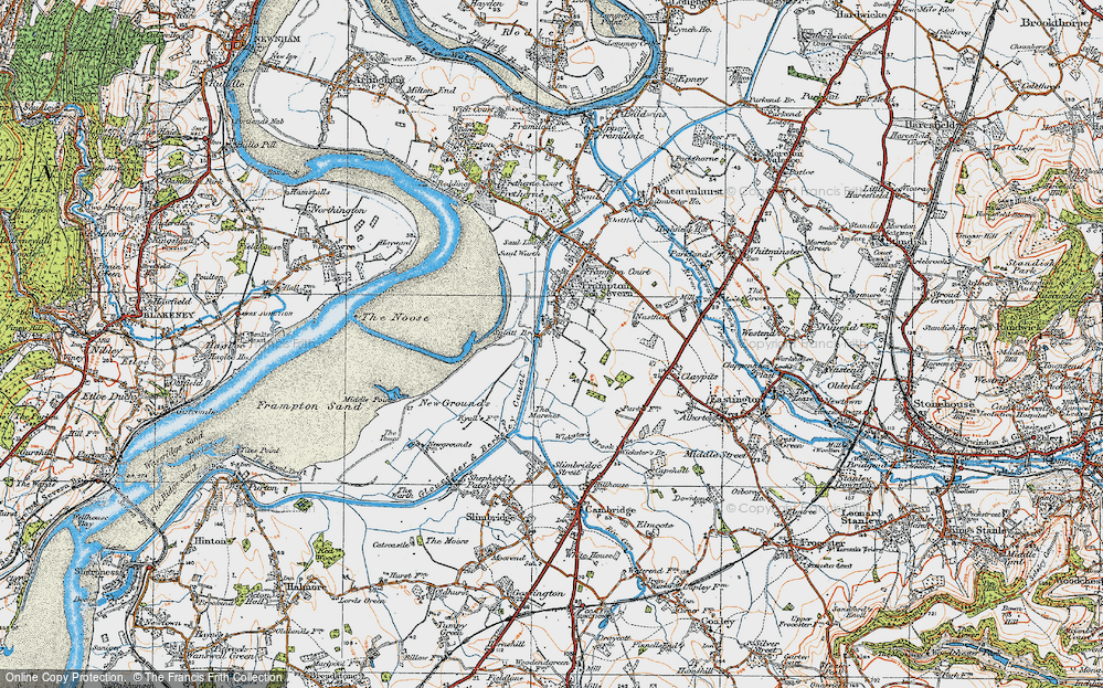Old Map of Historic Map covering Splatt Br in 1919