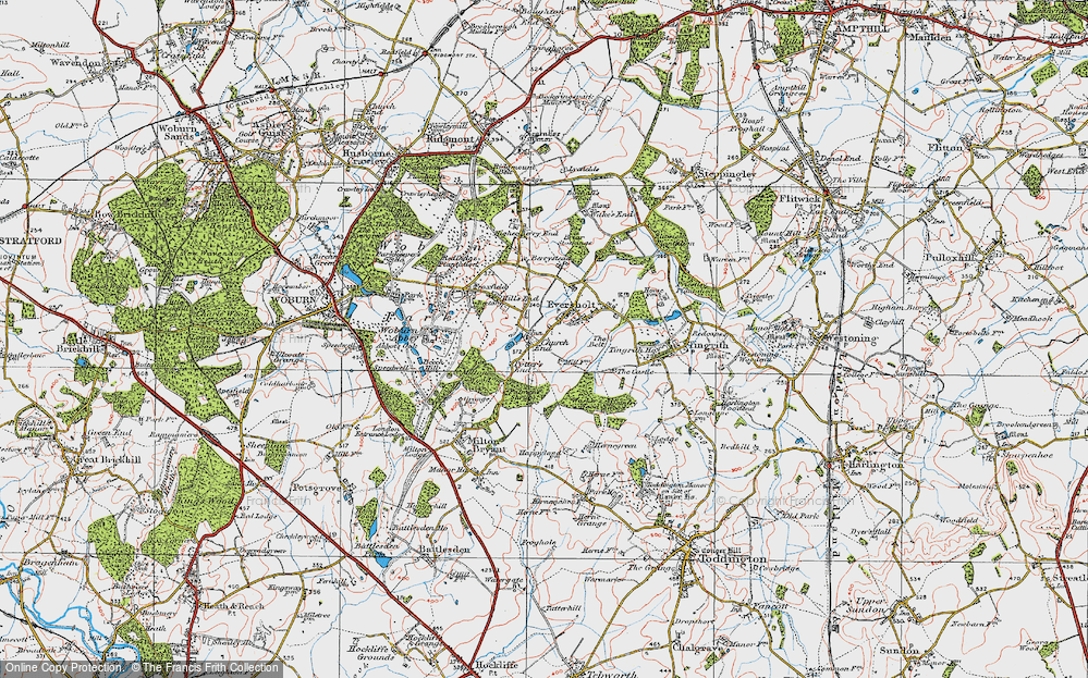 Old Map of Historic Map covering Witts End in 1919