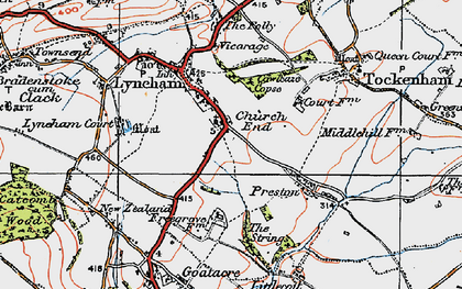 Old map of Church End in 1919