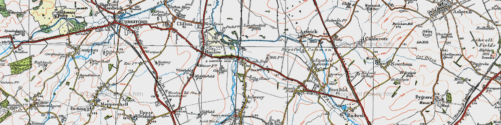 Old map of Church End in 1919