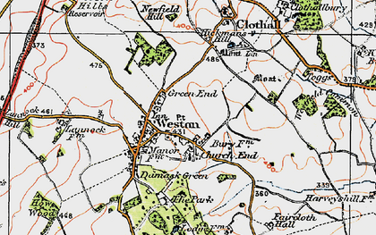 Old map of Weston Bury in 1919