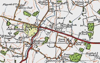 Old map of Church End in 1919