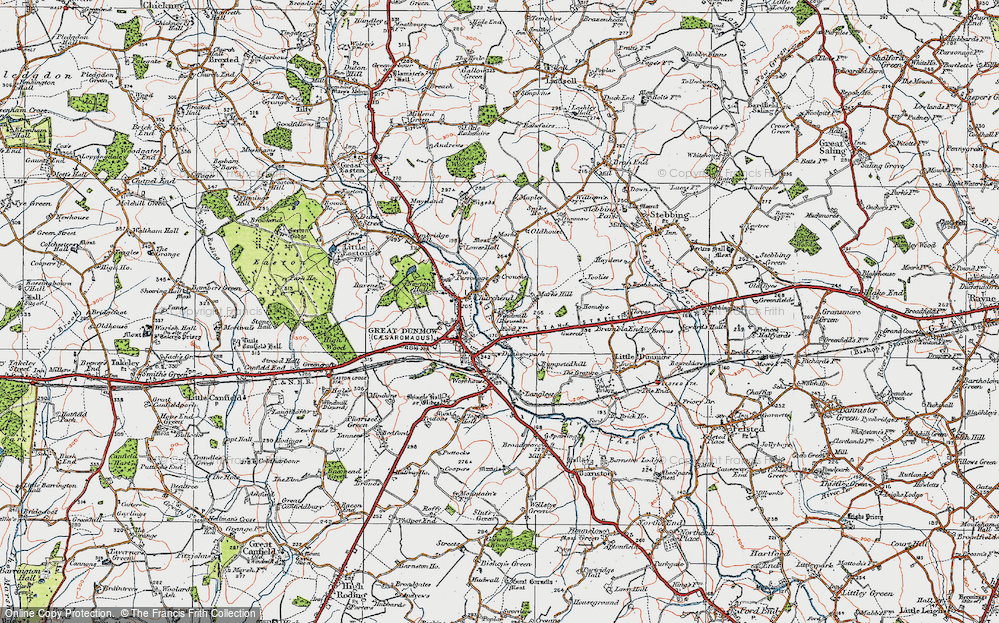Old Map of Historic Map covering Merks Hall in 1919