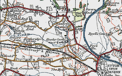 Old map of Severn End in 1920