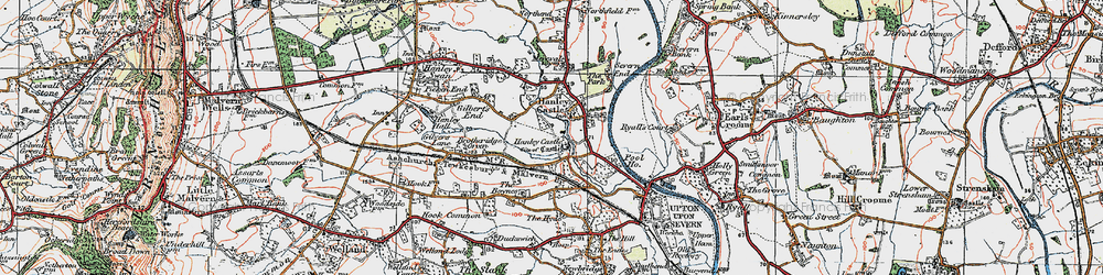 Old map of Severn End in 1920