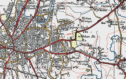 Old map of Church End in 1920