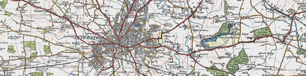 Old map of Church End in 1920