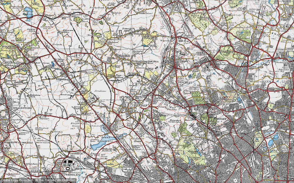 Old Map of Church End, 1920 in 1920