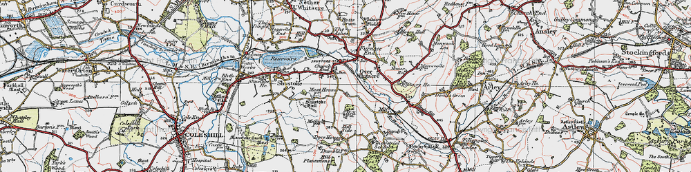 Old map of Church End in 1921