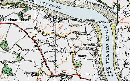 Old map of Church End in 1921