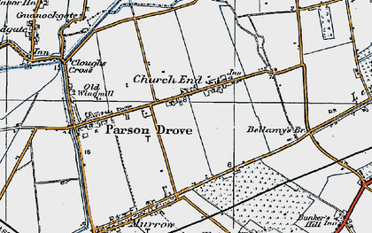 Old map of Church End in 1922