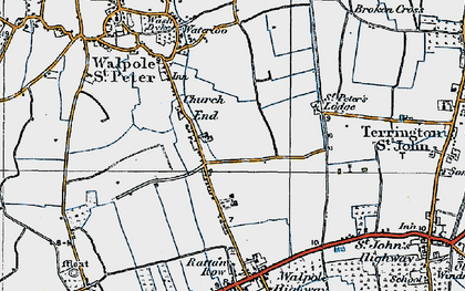 Old map of Church End in 1922