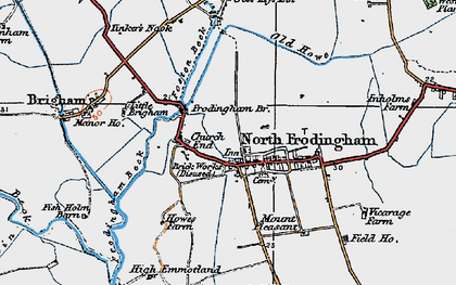 Old map of Church End in 1924