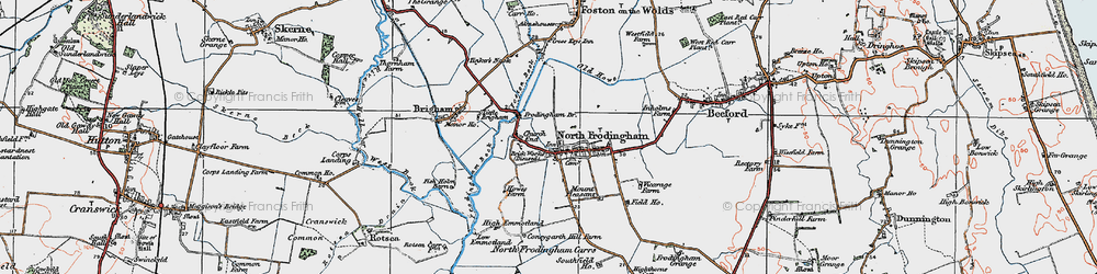 Old map of Church End in 1924