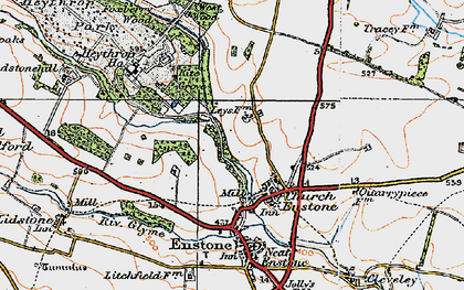 Old map of Church Enstone in 1919