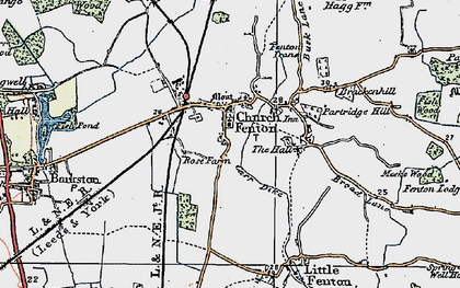 Old map of Church Fenton in 1924