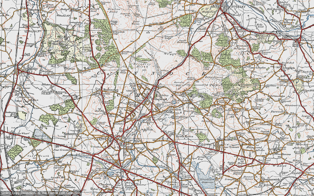 Old Map of Church Hill, 1921 in 1921