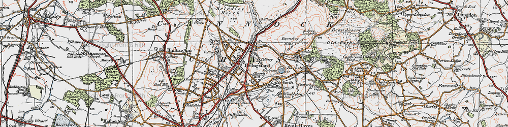 Old map of Church Hill in 1921