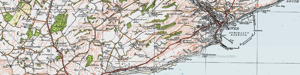 Old map of Abbot's Cliff in 1920