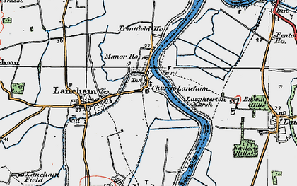 Old map of Laughterton Marsh in 1923