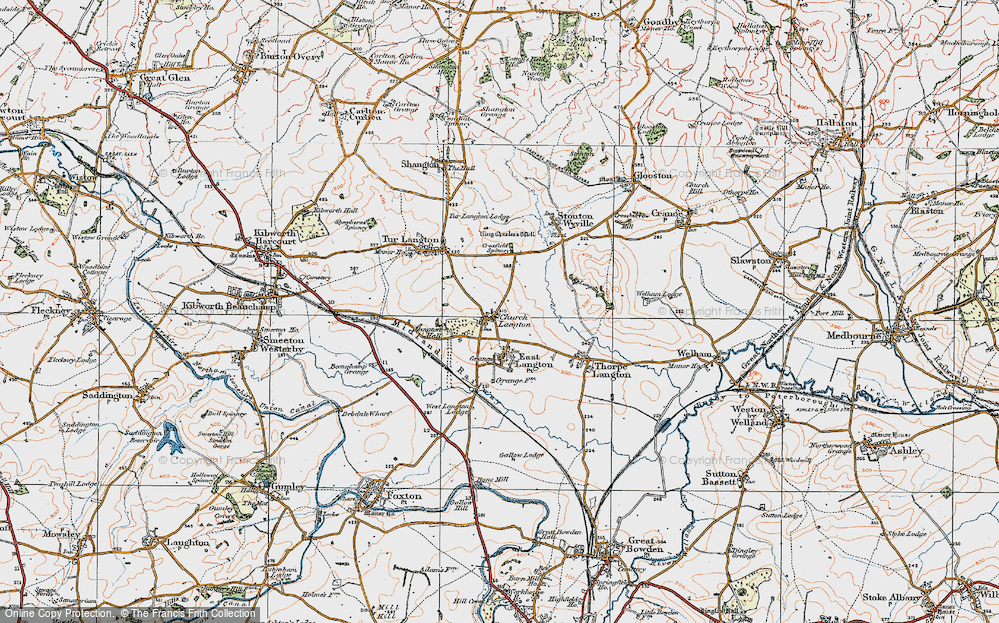 Old Map of Church Langton, 1920 in 1920