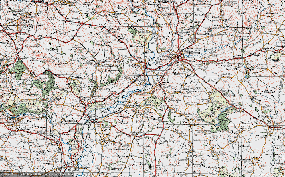 Old Map of Church Mayfield, 1921 in 1921