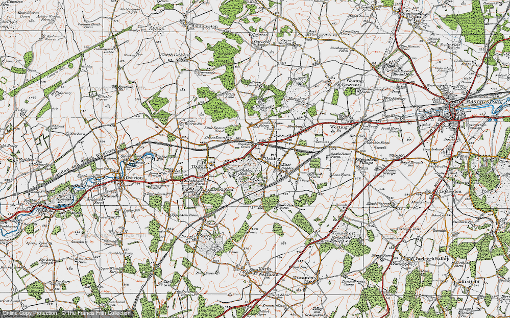 Old Map of Church Oakley, 1919 in 1919