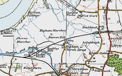 Old map of Beckley Hill in 1921