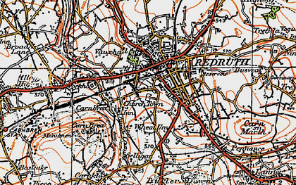 Old map of Church Town in 1919