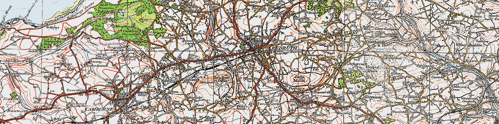 Old map of Church Town in 1919