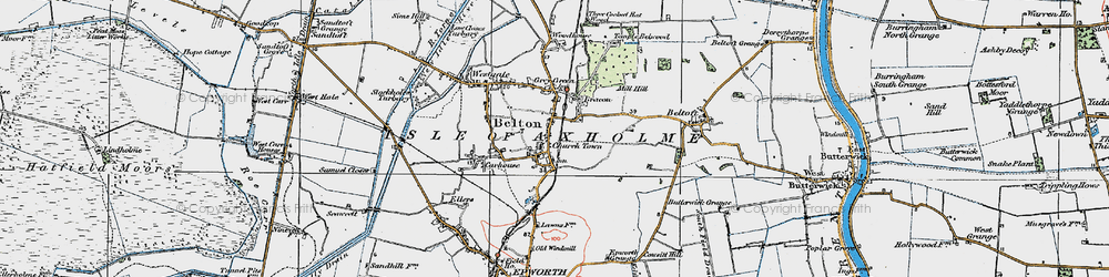 Old map of Church Town in 1923