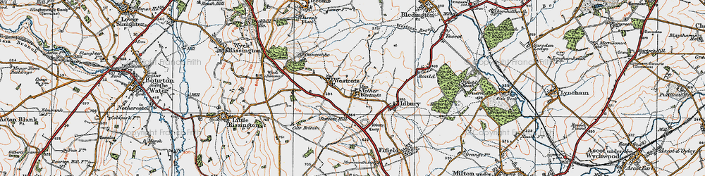 Old map of Church Westcote in 1919