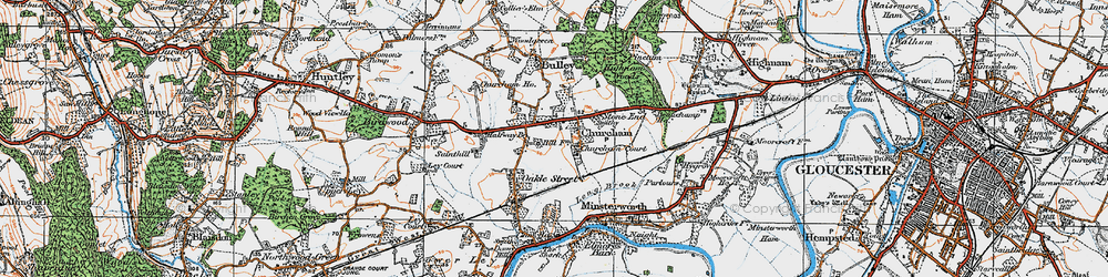 Old map of Churcham in 1919