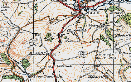 Old map of Clun Castle in 1920