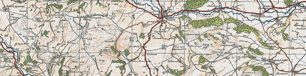 Old map of Clun Castle in 1920