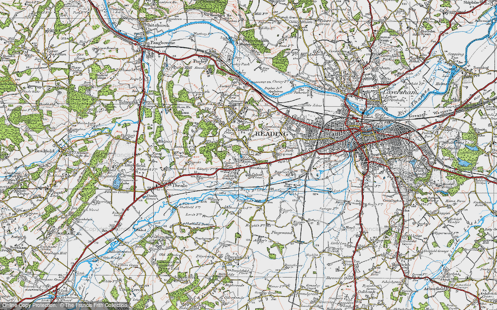Old Map of Historic Map covering Berkshire in 1919