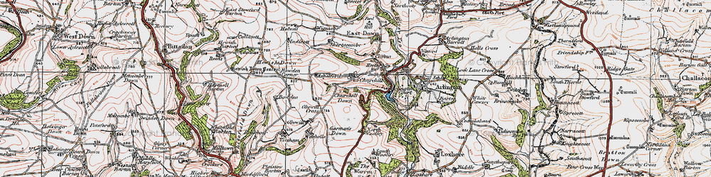 Old map of Ashelford in 1919