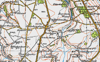 Old map of Churchinford in 1919