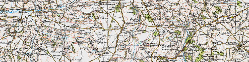 Old map of Churchinford in 1919
